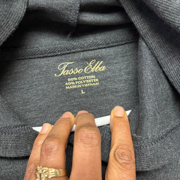 Tasso Elba Hooded Sweater New Soft Preppy Academia Comfy Loungewear Mens Large - Picture 4 of 9